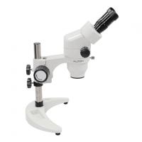 ALLTION ASM-0745TC – тринокулярный зуботехнический стереомикроскоп с плавным увеличением 7x-45x, на мобильной подставке